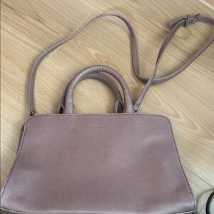 Matt & Nat Taupe Satchel with Dual Handles and Detachable Crossbody Strap